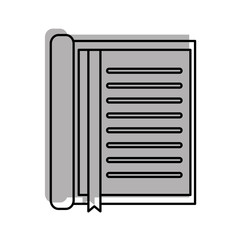 notebook with bookmark stationery office object element vector illustration