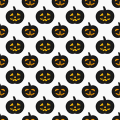 Halloween Jack-o-lantern seamless pattern