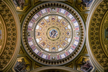 BUDAPEST, HUNGARY Interior of St. Stephen's Basilica  in Budapest, Hungary. The Basilica is named in honor of Stephen - first King of Hungary. Low light image © STUDIO MELANGE