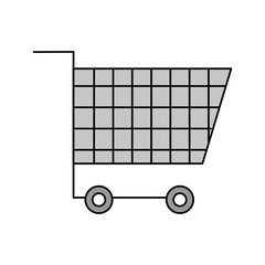 cart shopping empty supermarket instrument object commerce vector illustration