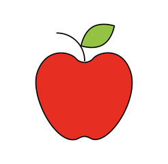 fresh fruit apple food market icon vector illustration