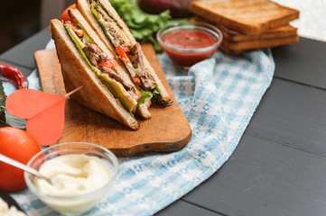 delicious and healthy home sandwich