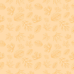 Autumn leaves seamless pattern vector illustration