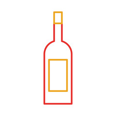 wine bottle drink beverage market product vector illustration