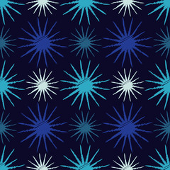 Seamless background with decorative stars. Scribble texture. Textile rapport.