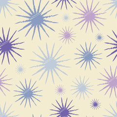 Seamless background with decorative stars. Scribble texture. Textile rapport.