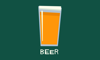 Beer Glass Flat Style Design