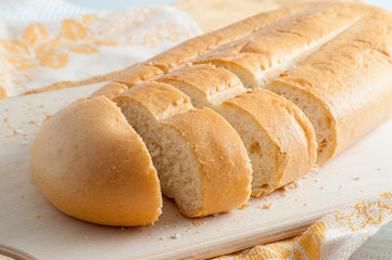 loaf of white bread on a table