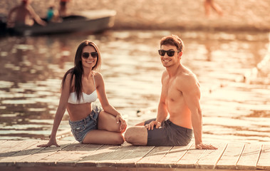 Couple on the sea