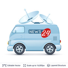 News reporter van.
