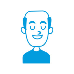 Man smiling with eyes closed icon vector illustration graphic design