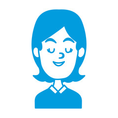 Woman smiling with eyes closed icon vector illustration graphic design