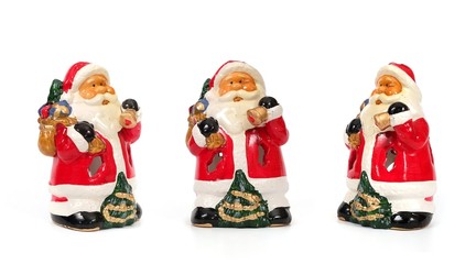 Ceramic Santa Claus isolated on white background