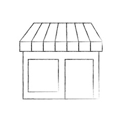 store grocery shop building exterior facade isolated on white background vector illustration