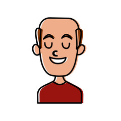 Man smiling with eyes closed icon vector illustration graphic design
