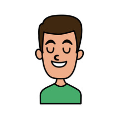 Man smiling with eyes closed icon vector illustration graphic design