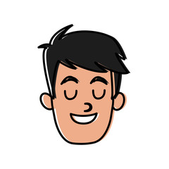 Man smiling with eyes closed icon vector illustration graphic design