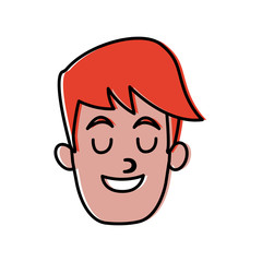 Man smiling with eyes closed icon vector illustration graphic design