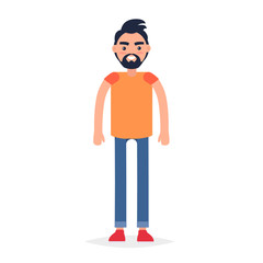 Cartoon Full-Length Man Isolated Illustration