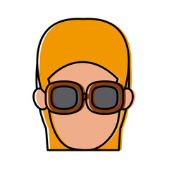 Woman with glasses icon vector illustration graphic design