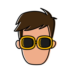 Man with glasses icon vector illustration graphic design