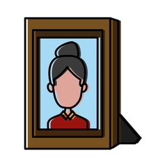 girl picture frame icon vector illustration graphic design