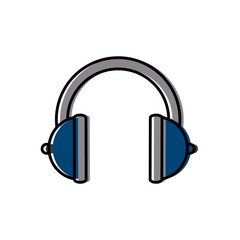 Music headphones device icon vector illustration graphic design