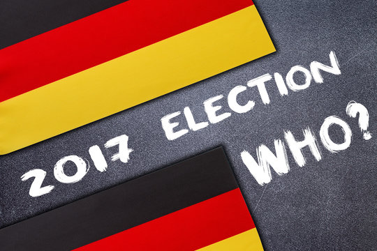 Election in Germany on the chalk board