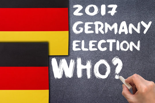 Election 2017, Germany on the chalk board.