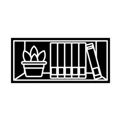 Shelf with books icon vector illustration graphic design
