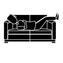 Man sleeping on coach icon vector illustration graphic design