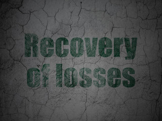 Currency concept: Recovery Of losses on grunge wall background