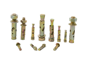 Assemble bolts that are made of various sizes of metal used to hold objects to the mortar wall.