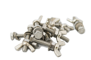 bolts and screws on a white background