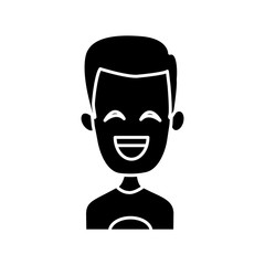 Man smiling with eyes closed icon vector illustration graphic design