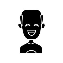 Obraz na płótnie Canvas Man smiling with eyes closed icon vector illustration graphic design
