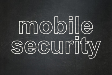Fototapeta na wymiar Privacy concept: Mobile Security on chalkboard background