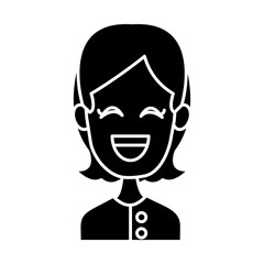 Woman smiling with eyes closed icon vector illustration graphic design