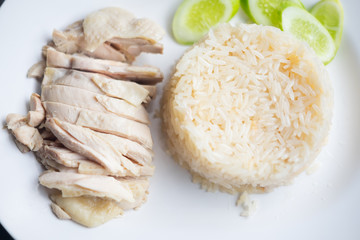 Hainanese chicken rice, Thai gourmet steamed chicken with rice
