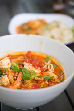 Tom Yum Kung with instant noodle