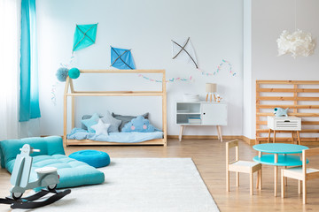 Kids bedroom with handmade furniture