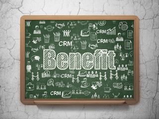 Finance concept: Benefit on School board background
