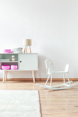 Rocking horse in kids room