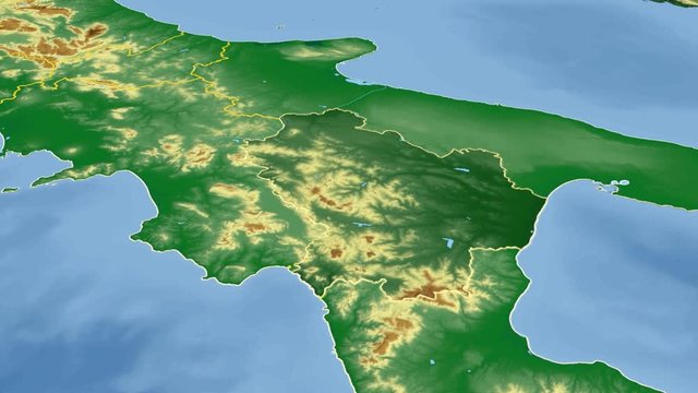 Basilicata - Italy, region extruded. Bumps shaded