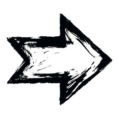 Arrow Sign Sketch Brush Stroke
