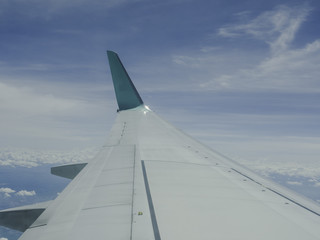 Fototapeta na wymiar In the sky and amazing view from plane plane plane.
