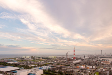 工場夕景