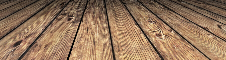 Old Vintage Rustic Knotted Pinewood Flooring Background Scenery
