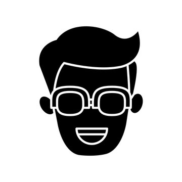 Man with glasses icon vector illustration graphic design