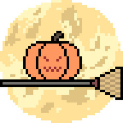 Obraz premium vector pixel art halloween pumpkin